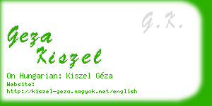 geza kiszel business card