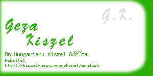 geza kiszel business card